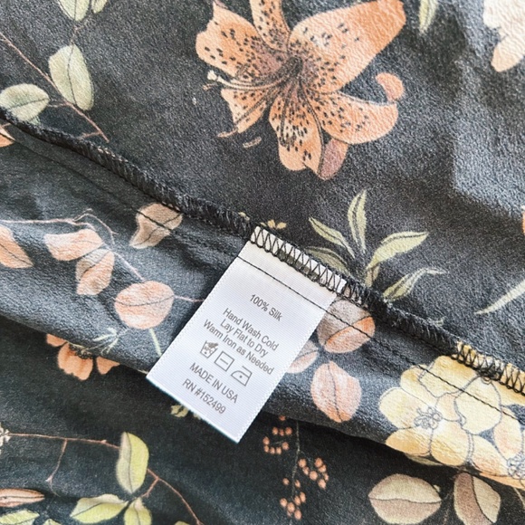 Amour Vert 100% Silk Floral Midi Skirt - Picture 8 of 8